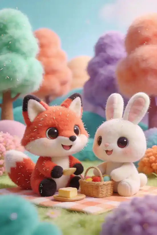 Fluffy 3D Fantasy Character AI Prompt – Cute Pastel Fuzzy Animal Generator – Whimsical Toy Style Illustration Template – Digital Download thumbnail 3